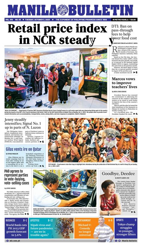 Get Digital Access To Manila Bulletin October 3 2023 Issue