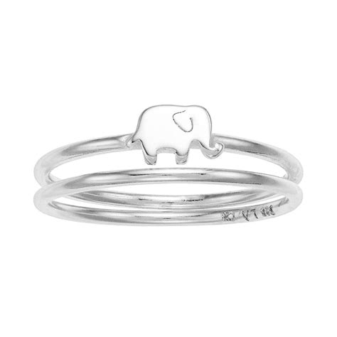 Love This Life Sterling Silver Elephant Ring Set Sterling Silver Elephant Ring Sterling Silver