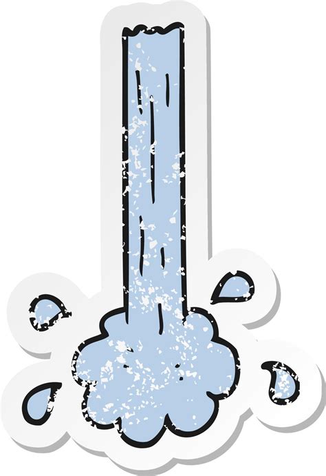 Retro Distressed Sticker Of A Cartoon Pouring Water 10724139 Vector Art