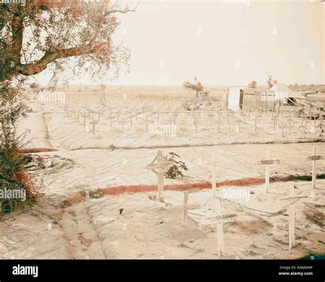 War cemetery in Palestine (probably Gaza). 1917, Gaza Strip. Reimagined ...