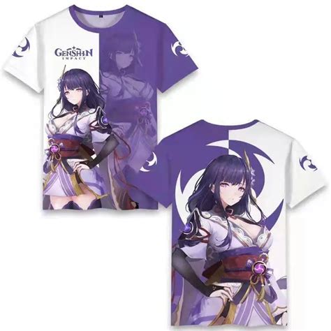 Hot Selling Genshin Impact Raiden Shogun Printed T Shirts D Men Women Cosplay Clothing Unisex