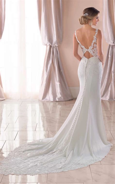 Sexy Wedding Dress With Sheer Open Back True Society Bridal