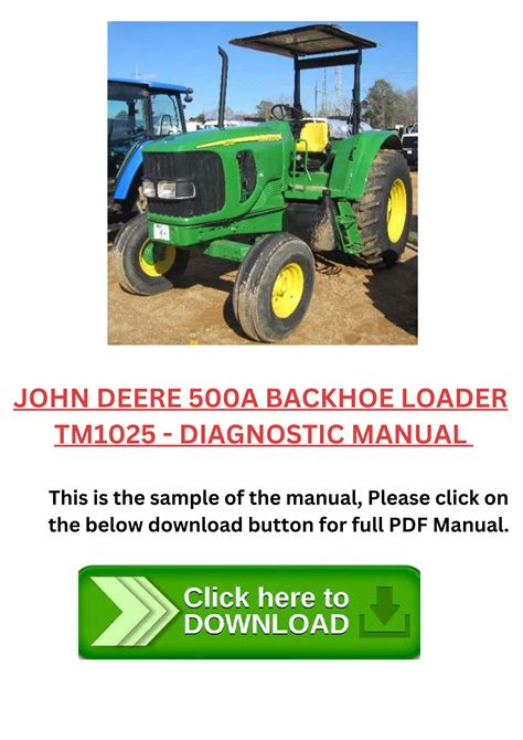 John Deere A Backhoe Loader Tm Online Pdf Manual By John Deere