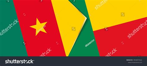 Cameroon And Benin Flags Two Vector Flags Royalty Free Stock Vector