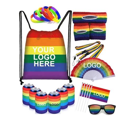 Cheap Customized Logo Rainbow Gifts Lgbt Gay Pride Backpacks Wristbands Sunglasses Lanyard