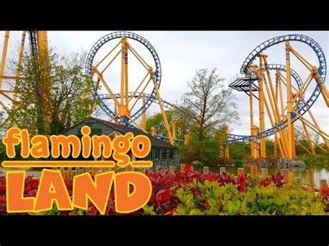 An Amusement Park With The Words Flamingo Land In Front Of It And