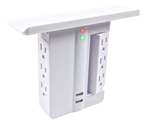 Socket Shelf Cordless Wall Outlet Extender With 6-Outlets And USB Ports LF021124 The Home Depot ...