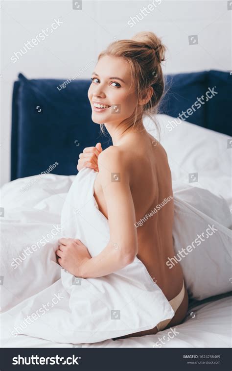 Beautiful Happy Naked Woman Sitting Bed Stock Photo 1624236469 Shutterstock