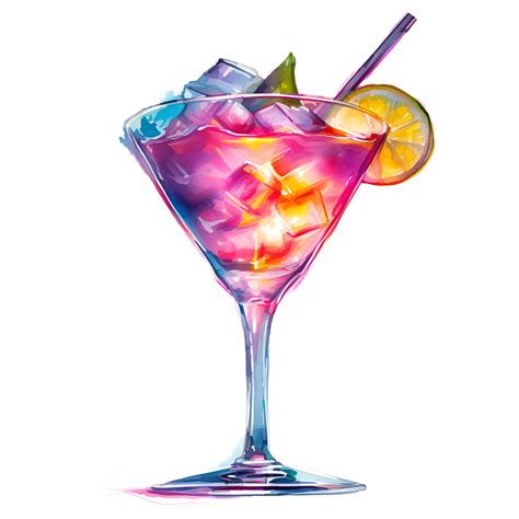 Cocktail Drink Watercolor Clipart Png