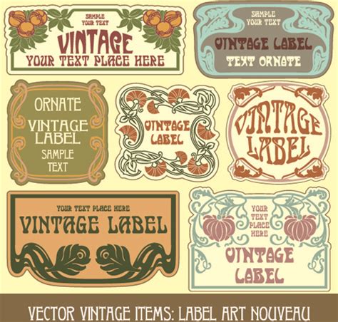 Vintage Label Art Design Vector Set Vectors Graphic Art Designs In