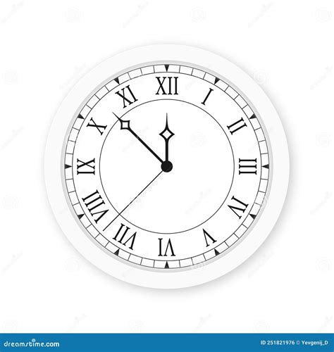 Reloj Vintage Con Números Romanos Aislados En Fondo Blanco Reloj