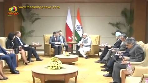 Pm Modi Meets Poland Deputy Pm Janusz Piechocinski In Gandhinagar Youtube