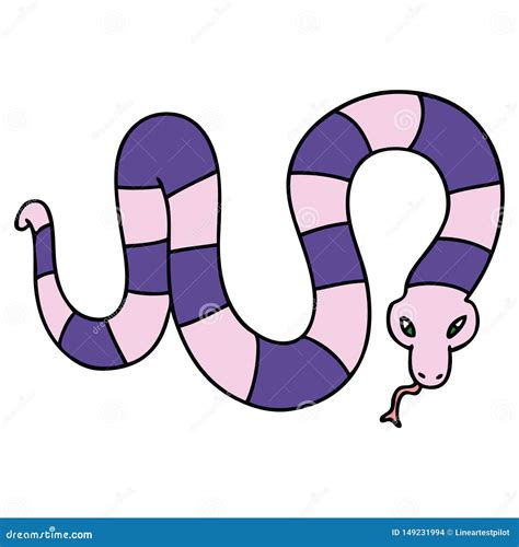 M O Sutil Serpente Tirada Dos Desenhos Animados Ilustra O Do Vetor