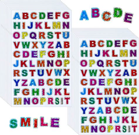 1400pcs Glitter Letter Stickers Colorful Alphabet Stickers Self Adhesive Letter 20 Sheets