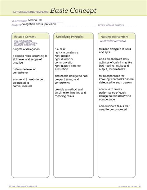 Ati Basic Concept Template Explained