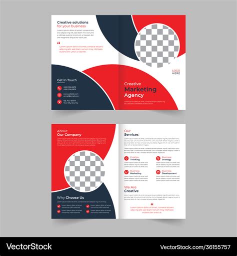 Creative bi fold brochure design Royalty Free Vector Image