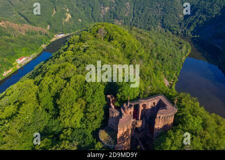 Montclair Castle Ruins Above The Saarschleife Near Mettlach Saartal