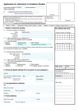 Fillable Online Antrag Auf Zulassung Zum Studium Fax Email Print