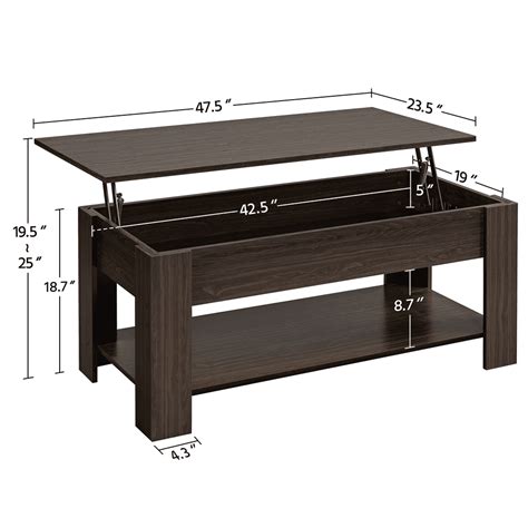 Buy Yaheetech Lift Top Coffee Table W Hidden Compartment Open Shelf