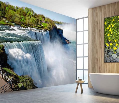 3d White Waterfall Nature 52 Wall Murals Aj Wallpaper