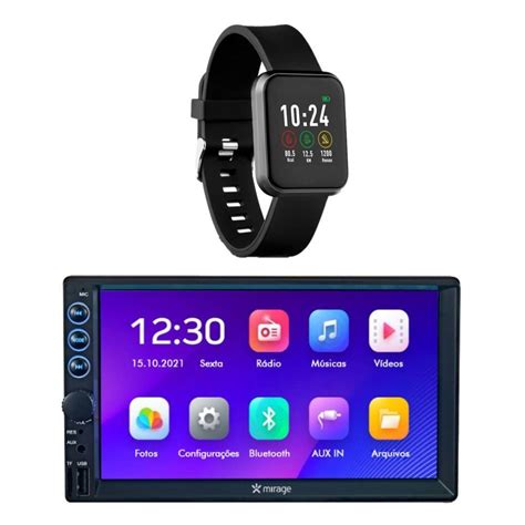 Combo Tech Rel Gio Smartwatch Londres Android Ios Preto E Central