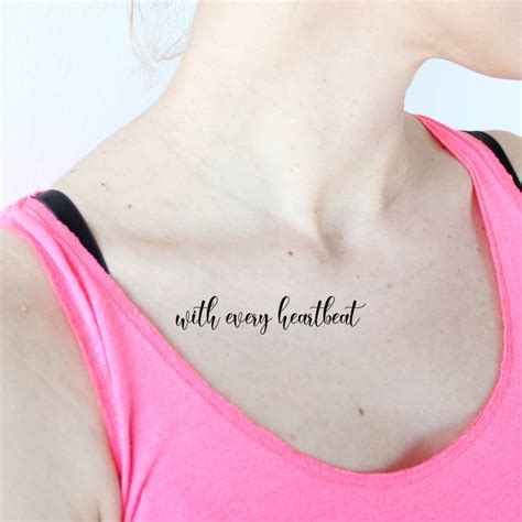 With Every Heartbeat Temporary Tattoo Set 2 Tattoos Tattooicon