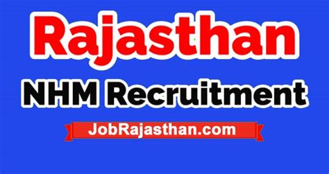 Nhm Rajasthan Recruitment Online Application Form