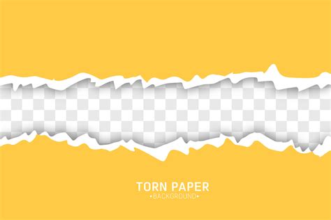 Torn paper edges vector illustration. Piece of torn yellow horizontal ...