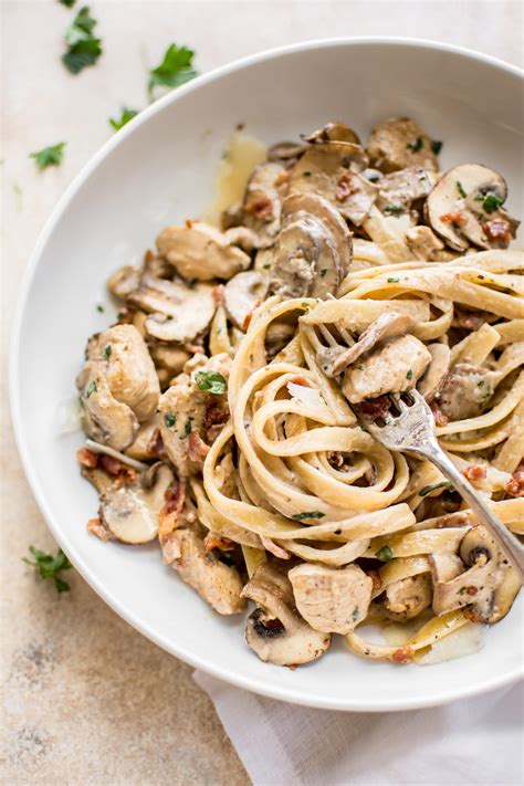 Creamy Balsamic Chicken Bacon Mushroom Pasta Recipe Salt Lavender