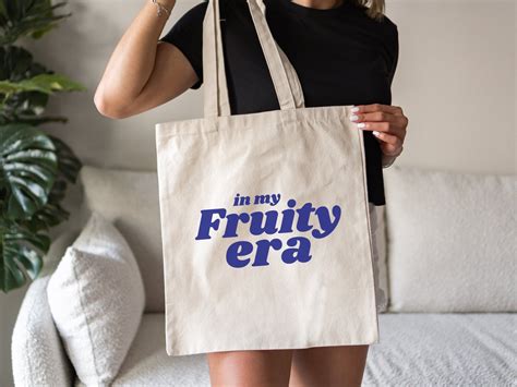 In My Fruity Era Retro Lesbian Tote Bag Subtle Sapphic Tote Bag Funny LGBTQ Bag Queer WLW