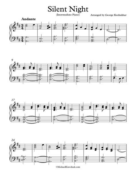 Silent Night Printable Sheet Music Printable Templates