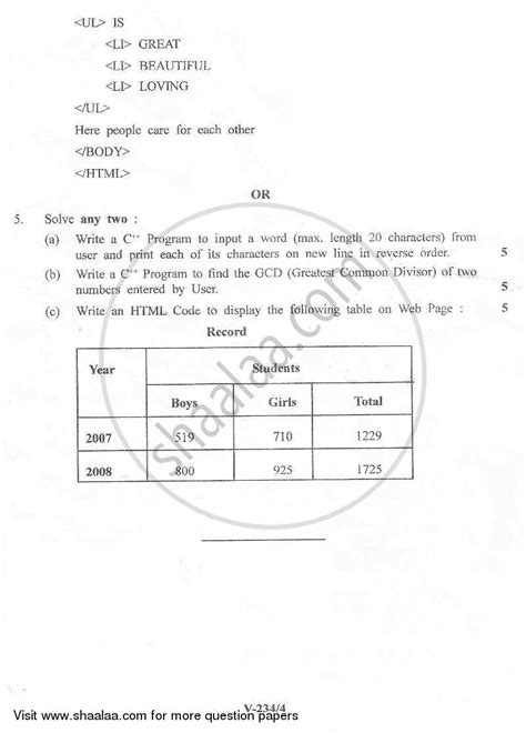 Computer Science Hsc Science Computer Science Th