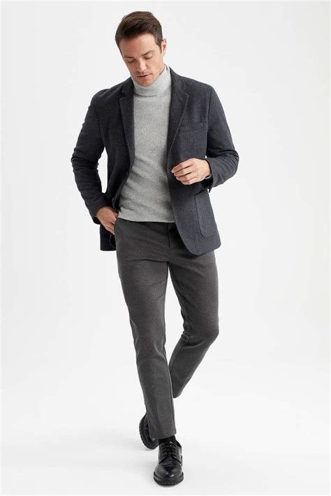 Antrasit Erkek Modern Fit Blazer Ceket Defacto