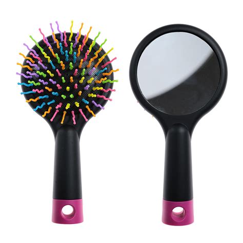 Rainbow Volume Anti Static Magic Hair Brush With Mirror LIVINGbasics