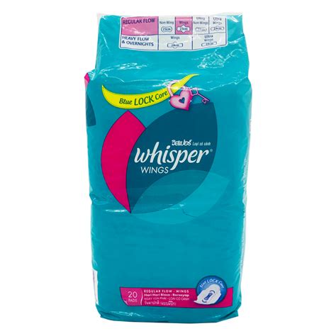 Whisper Sanitary Napkin Regular Flow Wing 20s