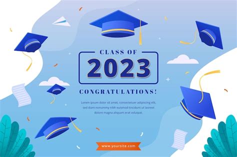 Free Vector Gradient Text Illustration For Class Of 2023 Graduation