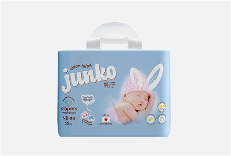 JUNKO Подгузники для новорожденных размер NB до 5 кг 34 шт — купить ...
