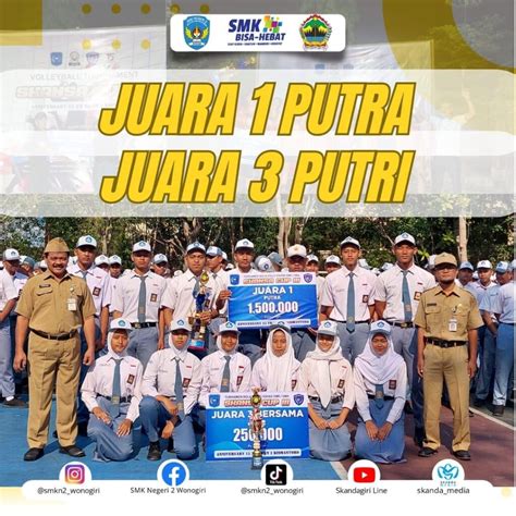 Lejitkan Prestasi Dalam Turnamen Bola Voli SMKN 2 Wonogiri Raih Juara