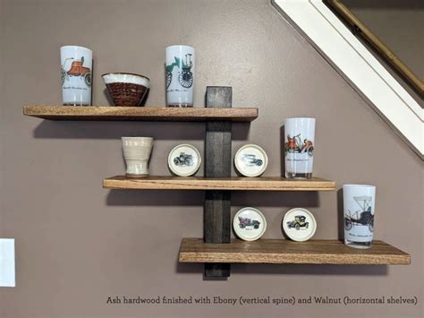 Wall Shelf Mid Century Floating Shelf Modern Decor Wall - Etsy