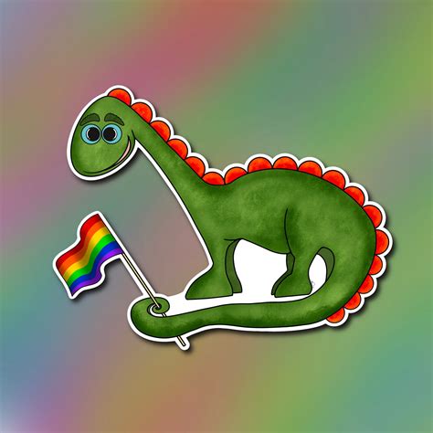 Pride Dinosaur Sticker Lgbtq Pride Sticker Dinosaur Sticker Etsy