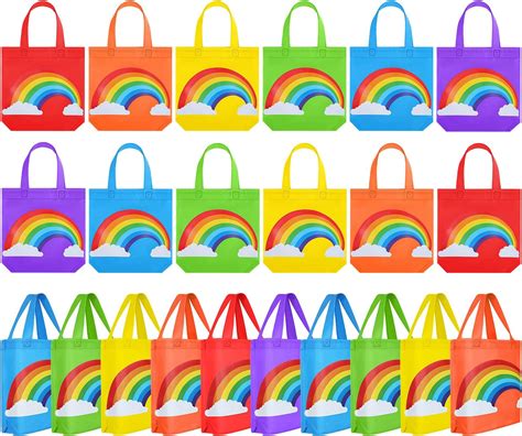 Bolsas De Regalo De Fiesta De Arco Iris De Navidad Bolsas De Lona