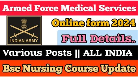 Armed Force Medical Services Recruitment Bsc Nursing Course