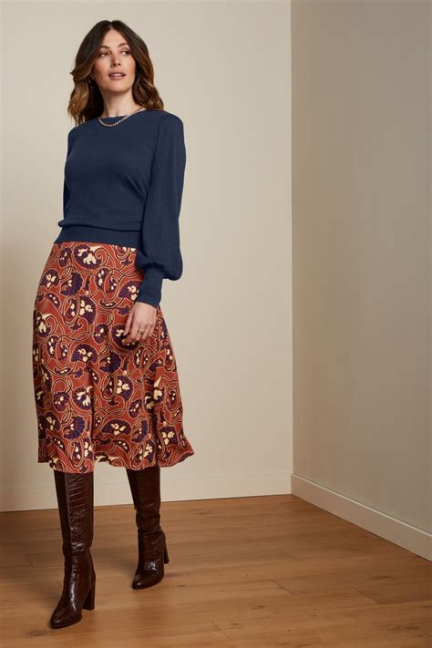 King Louie Juno Cecilia Midi Skirt In Spicy Brown Shop At Topvintage