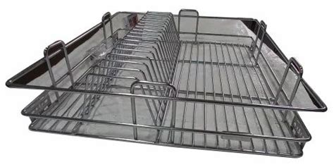 Stainless Steel Rectangular Wire Mesh Cutlery Basket For Home At Rs