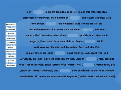 Weitblick B2.1_Kapitel 1_Alltagsunterschiede im Ausland - Complete the ...