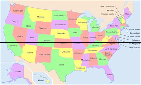 United States Map North And South