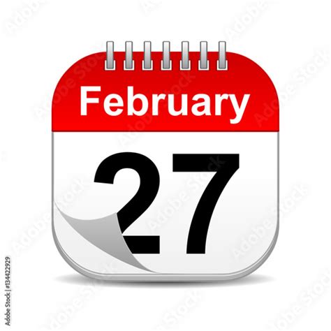 February 27 on calendar icon - Buy this stock illustration and explore ...