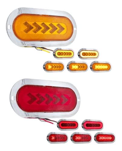 Plafon 25 Led Ovalado Flecha Secuencial Arillo Gel 4 Funci Meses Sin