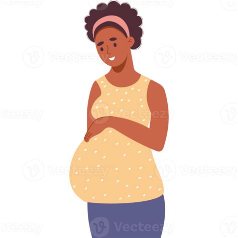 Happy Pregnant Black Woman Png