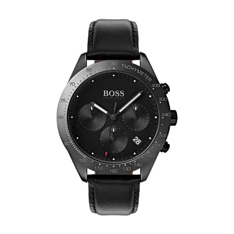 Hugo Boss Talent Black Leather Strap Mens Watch 1513590